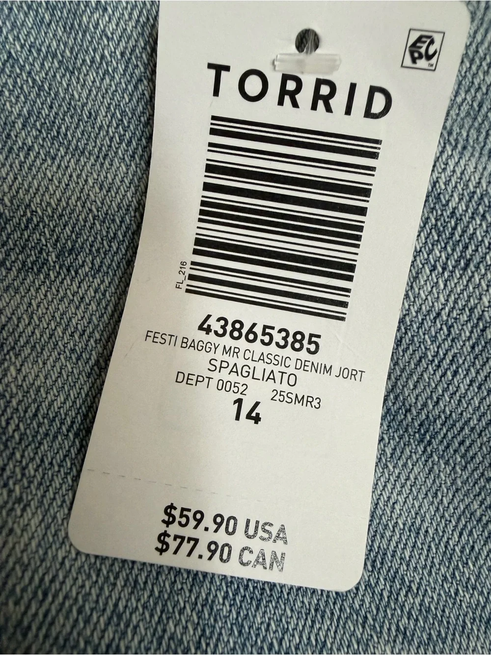 NWT Torrid Festi Baggy Classic Jorts Shorts